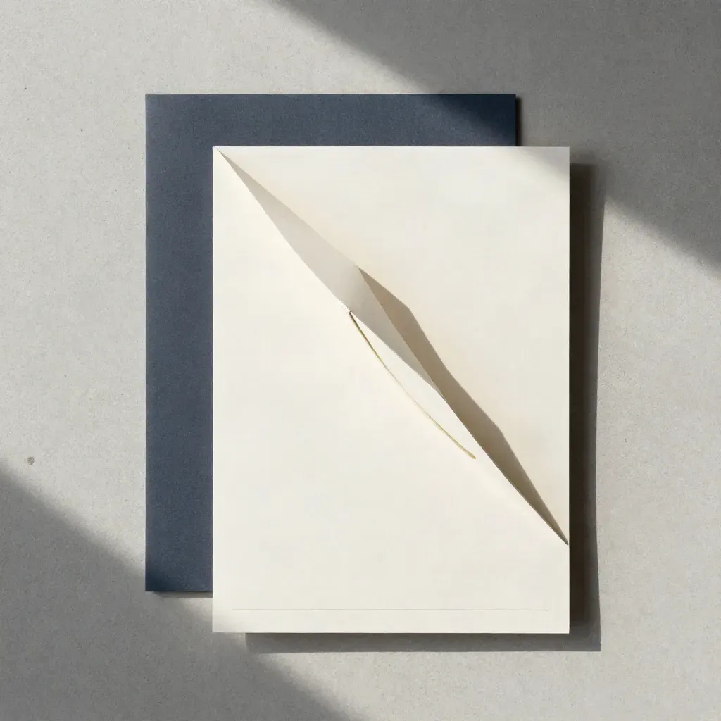 Overhead flatlay of a content calendar kit with open tabs, folded strip and pale clip on concrete.